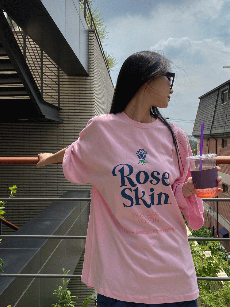 (UNISEX) 로즈 스킨 티셔츠 (3color)