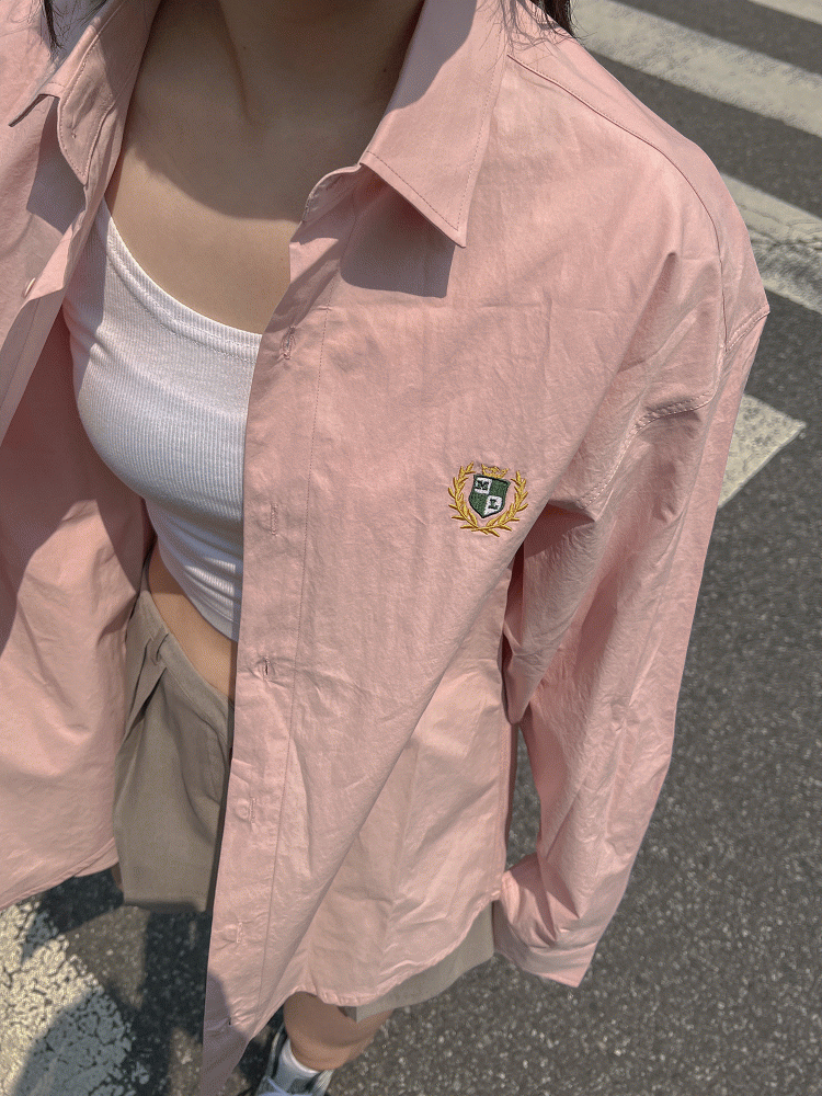 크라운 코튼 오버 셔츠 (3color)